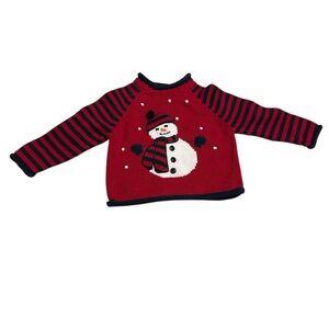 Kids Red Snowman Sweater